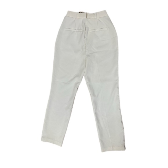 JustFab Business Casual Cream Trousers with Belt - Picture 4 of 5